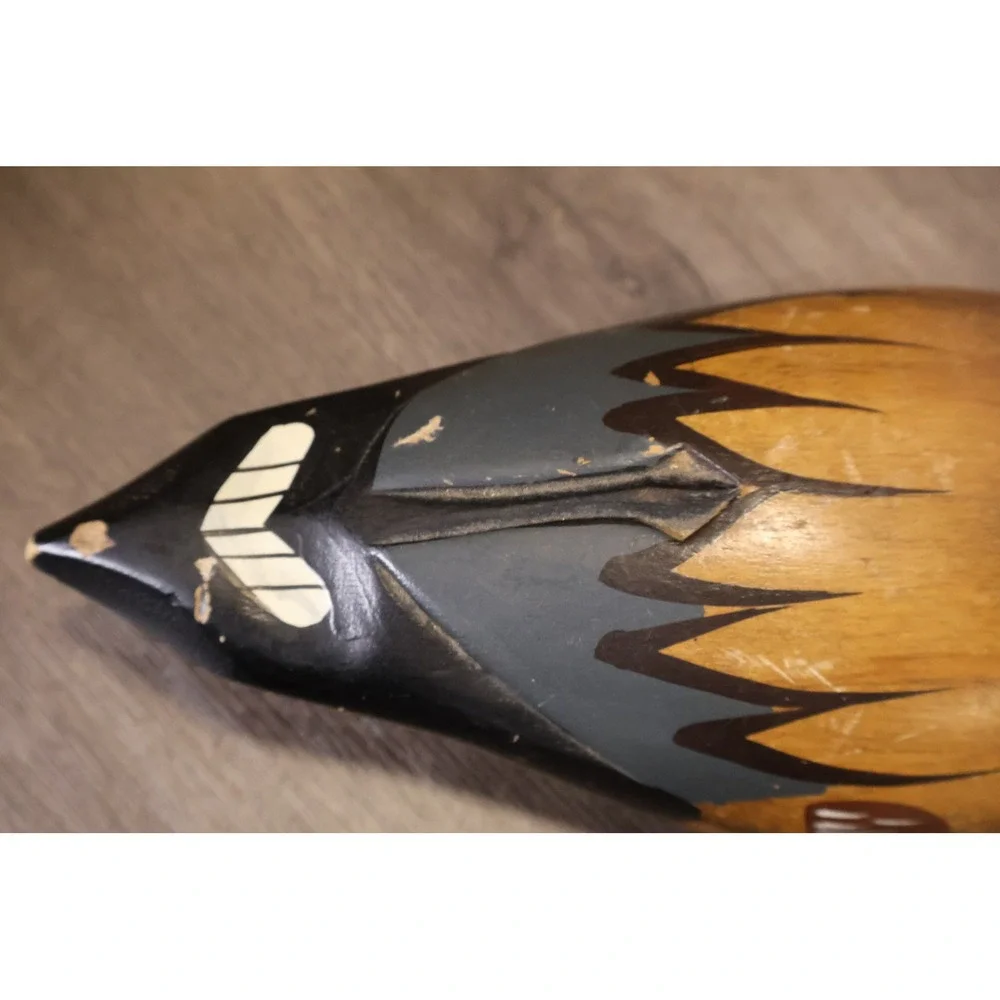 Vintage American Handmade Hand Painted Wooden Duck Decoy Glass Eye 12